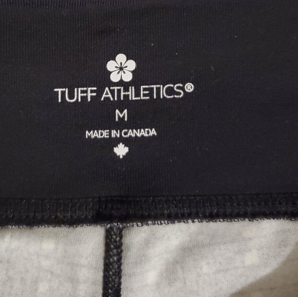 Tuff Athletics Black White Cropped Workout Pants M - Picture 2 of 9